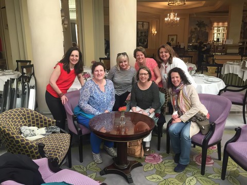 At the Westin Hotel in Madrid with UK and Canadian coaching colleagues - having tea!